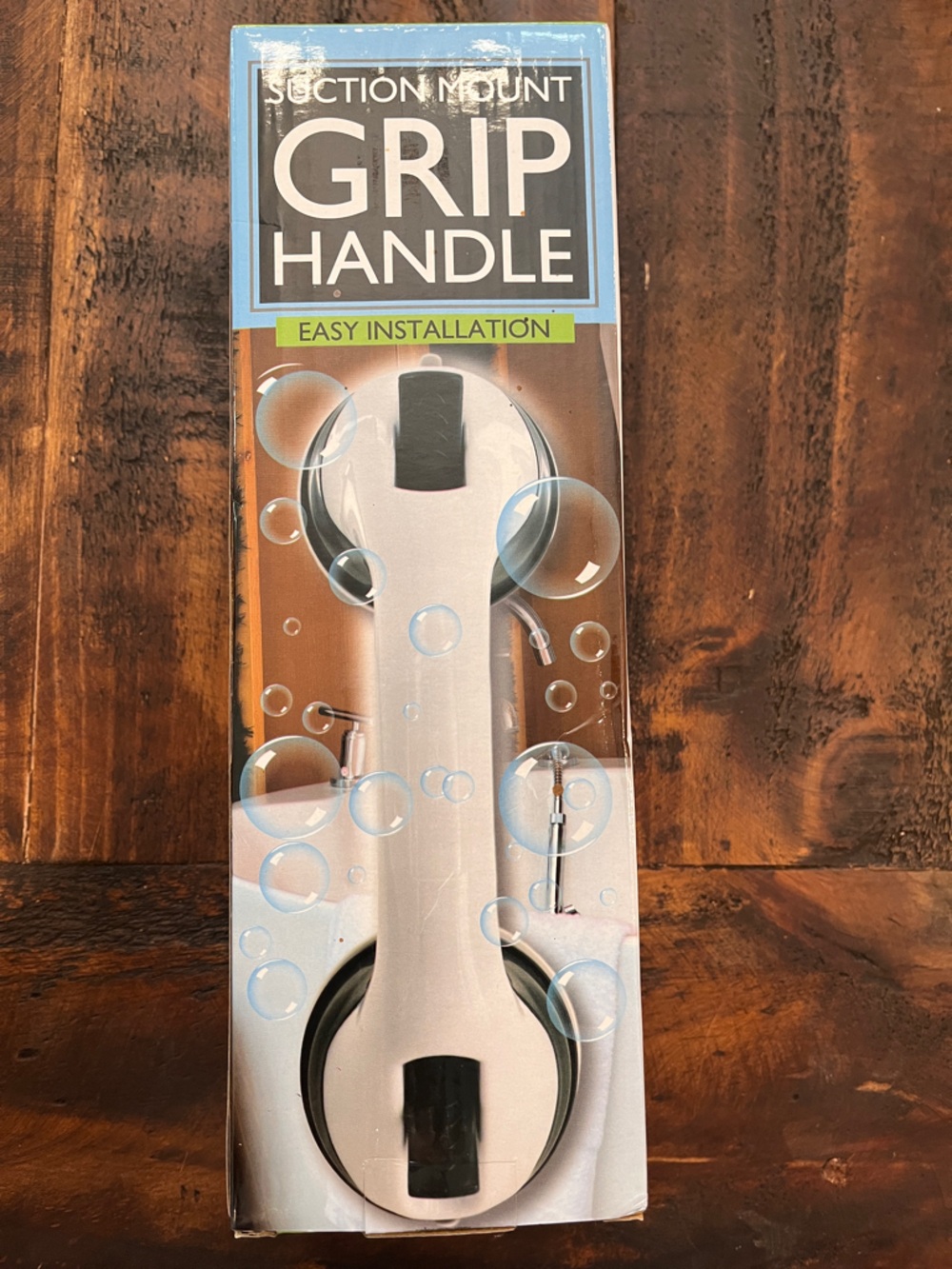 White Suction Shower Grip Handle - Easy Installation